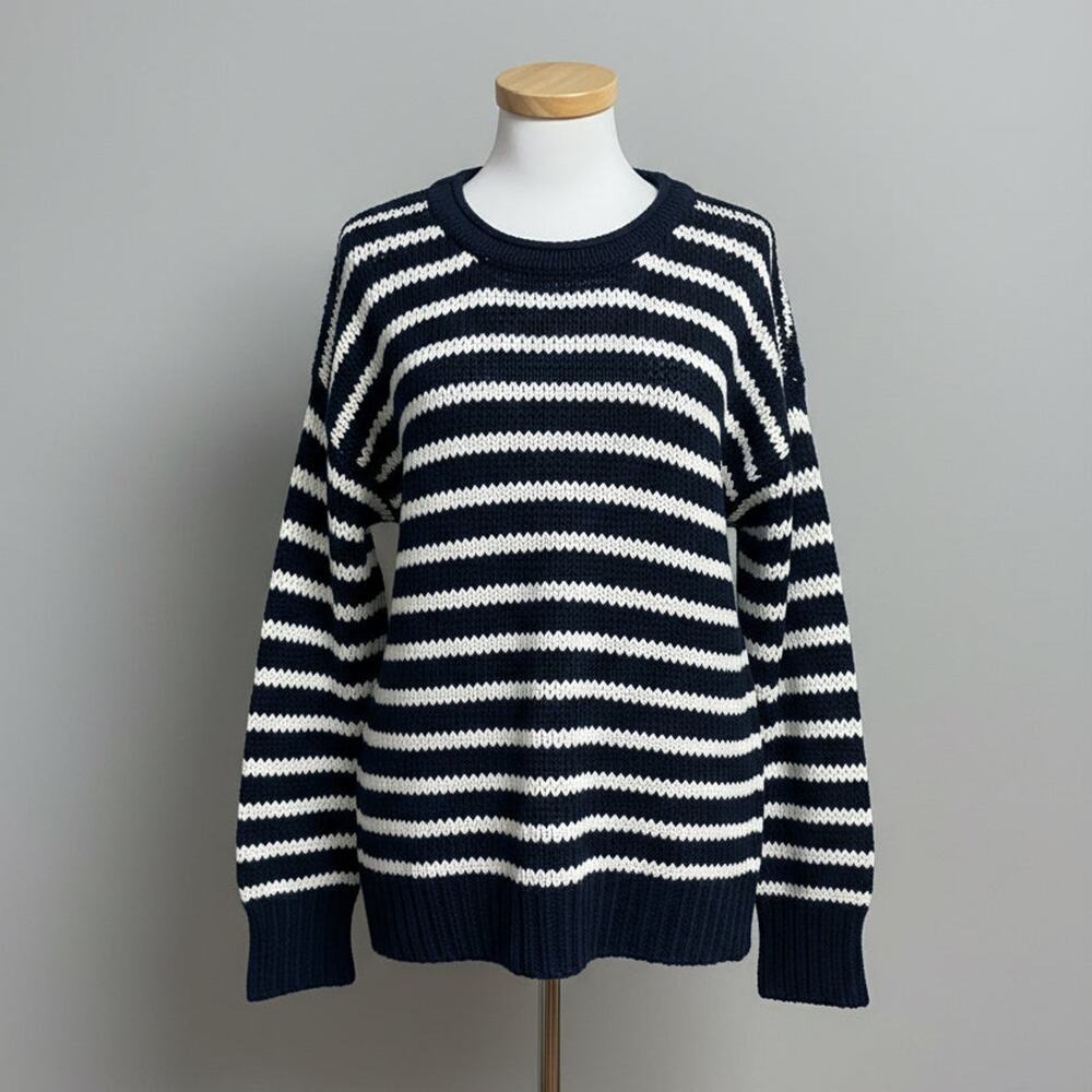 Jean-Pierre Klifa navy & white Jersey Girl sweater, size M, NEW WITH TAGS!